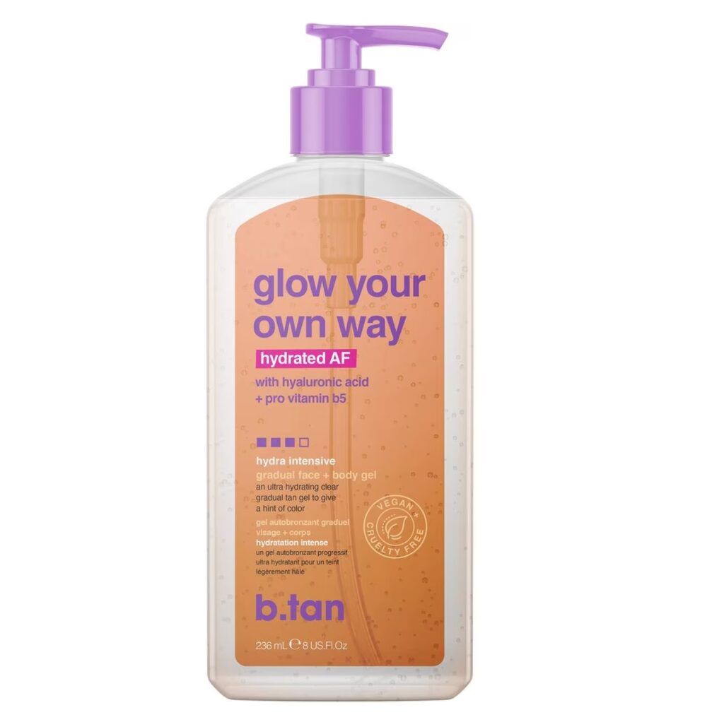 B.Tan -Glow your own way hydrated AF 236ml, Διαφανές Self tan gel προσώπου και σώματος