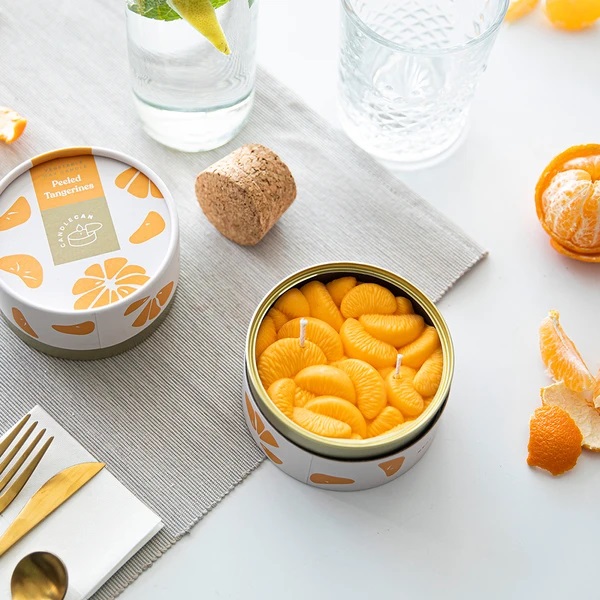 CandleHand – Φυτικό Γκουρμέ Κερί σε κονσέρβα, Peeled Tangerines 300gr